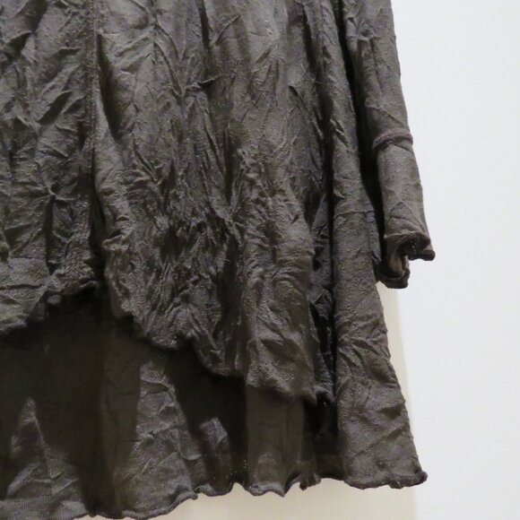 SNOSKINS Cowl Neck Crinkle Lagenlook Art To Wear Tunic Top in Chocolate Brown - Picture 10 of 14